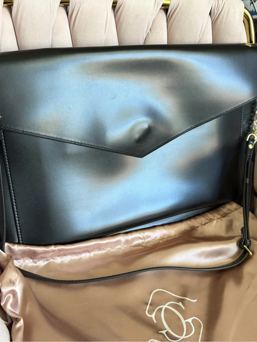 Glass Ladder & Co. The Hepburn Black Vegan Leather Laptop Bag / Document Holder